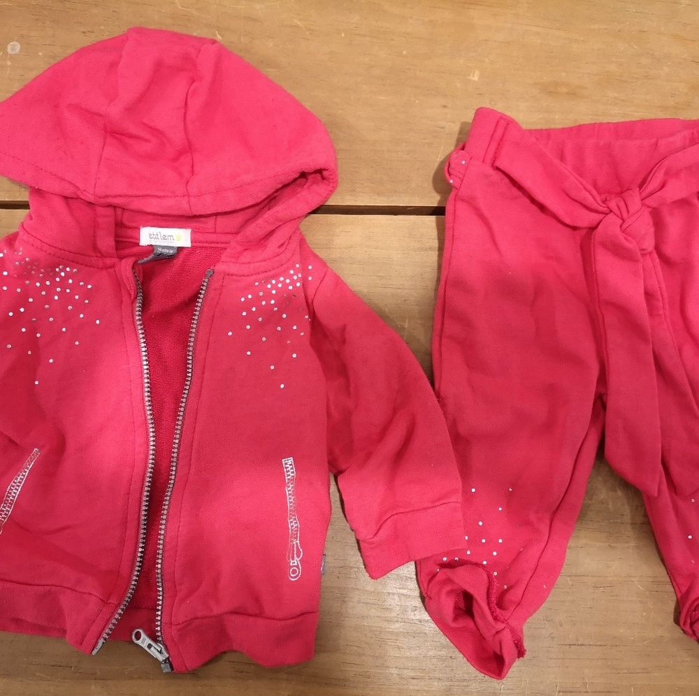 Petit Lem | Full zip hoodie & ruffled bum pants